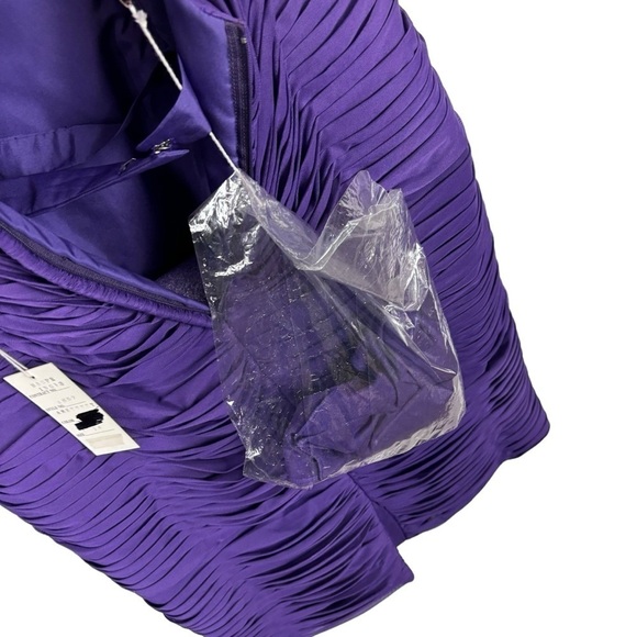 RINA DI MONTELLA BEAD RUCHED AMETHYST PURPLE MOTHER OF THE BRIDE COCKTAIL DRESS - Picture 11 of 14